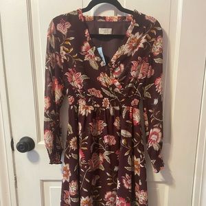 Loft - XSP - polyester RUNS BIG, MIDI Dress